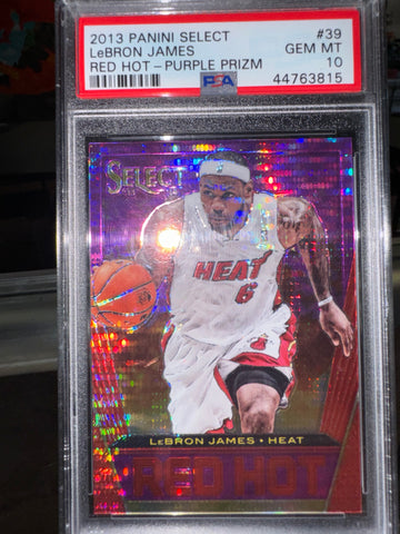 Lebron james Red Hot purple prizm 60/99 Psa 10